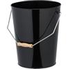Relaxdays Secchio Raccogli Cenere con Manico, Cestello da 14 L per Carbone, Secchiello per Camino e Stufa, Ferro, Nero