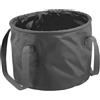 Relaxdays Secchio Pieghevole da Campeggio, 15 Litri, Cestino Portatile da Pesca, Lavapavimenti con Manici in PVC, Grigio