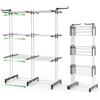VOUNOT® 2 in 1 Stendino Verticale Salvaspazio Allungabile, 3 Livelli Stendibiancheria a Torre Pieghevole con Ruote, 12 Ali e 2 Bracci Estensibili per Interno ed Esterno, Bianco