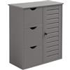 Relaxdays Armadio da Bagno Relaxdays, HxLxP: 80 x 60 x 30 cm, 3 cassetti e Ripiani, armadietto per Bagno, Ingresso, Cucina, Grigio