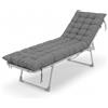 Relaxdays Cuscino per panchina Imbottito, Trapuntato, con Laccetti, per Esterni e Pallet, 180x50 cm, Grigio