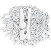Relaxdays Mini Mollette in Legno, Set 400 Mollettine Foto, Clip per il Fai da Te, Decorazione, Pinze per Regali, Bianco