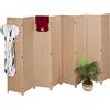 Relaxdays Paravento ad 8 Pannelli, Divisore Pieghevole, HxL170x320 cm, Legno, Carta, XXL, Separé per Interni, Natura
