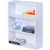 Relaxdays Libreria, AxLxP: 82 x 60 x 24 cm, 3 Ripiani, Regolabili, scaffale Soggiorno, Bianco
