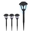 Relaxdays Lampade Solari da Giardino, Set da 4, LED Luce con Paletto per Fissaggio, per Esterni, HxD: 39 x 11 cm, Nero