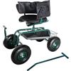 Relaxdays Sedile da Giardino Mobile, Regolabile, Portata 150 kg, vano portaoggetti, Cuscino e Schienale, Verde
