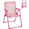 Relaxdays Poltroncina Pieghevole Campeggio per Bambini Sedia da Pesca Esterni Portatile 51.5x36x37.5 cm Colorata