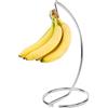 Relaxdays portabanane in Metallo, previene segni di Pressione, Supporto per Banane, Argento 34,5 x 16,5 cm