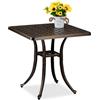 Relaxdays Tavolino da Giardino, Tavolo Quadrato da Balcone, HLP 53x54x54 cm, Mobile in Alluminio da Esterno, Nero Bronzo