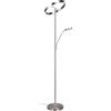 Trio Leuchten LED Stehleuchte Willis 449510207, Metall Nickel matt, 39 + 5.5 Watt LED, Lichtfarbe einstellbar, dimmbar
