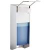 Relaxdays Dispenser di Sapone a Parete, 1000 ml, Erogatore Disinfettante, Portasapone a Muro Manuale con Leva, Argento