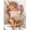 Reborn Baby Bambole Reborn Realistica Ragazza 17 Pollici 48 cm Silicone Vinile Capelli Biondi Occhi Azzurri, Neonato Principessa Toddler Bambole Giocattoli Lavabile per Ragazze Anatomicamente Corretto