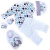 ZIYIUI Vestiti per Bambole per New Born Baby Doll, Cotone con Cappello per 18 -22 Carino Vestiti Bambolotti (45-55 cm) (Elefante blu)