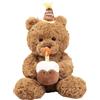 SKIPTHYBER Teddy Bear Peluche, peluche cartone animato con torta e cappello giocattolo decorazione cuscino, morbido regalo di compleanno coccolone, per bambini compleanno San Valentino decorazione 30 cm