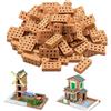 LIULINY 120 Pezzi Rossi Mattoni in Miniatura Mini Modello, Mini Mattoni con 8 Fori, Modello Argilla Mattoncini, per Costruzione DIY Case Bambole Decorazioni Giardino Giocattoli Casa (2 x 1 x 0,5 cm)