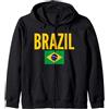 Brazil Country Brasiliano - Brasile Paese Felpa con Cappuccio