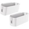 Ruikcoll Organizer da letto sospeso bianco 2 pezzi, sospeso Cestini con 2 ganci staccabili, robusto comodino, dormitorio, per ufficio familiare