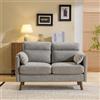 Bonnlo Divano a 2 posti piccolo, 125cm Divano mini, Piccolo divano in tessuto con braccioli morbidi, Piccolo divano per ufficio, soggiorno, camera da letto e studio, montaggio semplice, lino (grigio