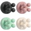 KASLCWA silicone portaspazzolino multifunzione, 4 pz impermeabile autoadesivo per spazzolino da denti supporto, rasoio impermeabile autoadesivo a parete gancio per parete vetro appendere bagno cucina colorato