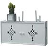 MNBVH Mensola Router a Parete, Bianche Scatola di Immagazzinaggio Cavi, Plastica di Legno Scatola Router WiFi per Nascondere i Vari Cavi Che Collegano TV, Decoder, Router etc C