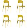 Totò Piccinni Sedia Omega in Polipropilene Moderne Design Impilabile,(L) 43x(P) 50x(A) 84 cm (4, New Giallo Senape)