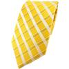 TigerTie Tiger Designer Cravatta in seta giallo oro argento a quadretti - Cravatta di seta Silk