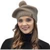 Vivisence Berretto Elegante Femminile con Pom Pom 7074, Marrone,Taglia Unica