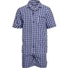 R Revise Revise RE-950 - Pigiama corto da uomo - Accappatoio da uomo - 100% cotone, Blu a quadri, L