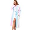 RONGTAI Accappatoio da donna in pile lungo collo sciallato accappatoio pigiama - multicolore - Small