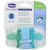 Chicco Physioforma Soft Gommotto Silicone Azzurro 6-16 Mesi 2 Pezzi