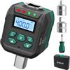 XLIT Adattatore dinamometrico digitale da 1/2, 20-400 Nm, precisione ± 2%, con buzzer e avviso LED, per auto, moto e bicicletta, include 2 adattatori per chiavi a bussola (riduttore da 1/4, 3/8)