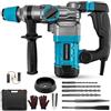 Yapasopu 3 in 1 trapano a percussione,1500W martello demolitore,Martello demolitore da 12 J,con 6 punte e scalpelli,diametro di foratura 40 mm,demolitore elettrico giunto antivibrante e di sicurezza