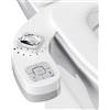 SenDeluz Bidet per WC, Inserto Bidet per WC Non Elettrico per acqua fredda e calda Doppio Ugello Acqua Frontale & Lavaggio Posteriore Bidet ultra sottile e minimalista Attacco Bidet Bianco
