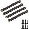 FEEIMOL 4 pezzi Maniglie in Pelle Maniglia per Porte Mobili Cucina Maniglia Dell'Armadio Cassetti Manopole Pomelli Tiretti Manico in Pelle 160 mm