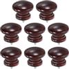 sourcing map 8 pomelli rotondi in legno per cassetti, 3,3 x 2,6 cm, autofilettanti, in legno massello, pomelli rotondi a forma di fungo, per mobili, cassettiere, armadi, colore: rosso tè
