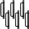 YUENPUN 6 maniglie per porte scorrevoli, colore nero, 180 mm, in lega di alluminio, maniglie per porte scorrevoli, resistenti, colore nero, per cancelli e credenze