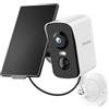 fanxiang 2K Telecamera di Sorveglianza Esterno a Batteria con Pannello Solare, WiFi, Rilevamento PIR Persone con Tracciamento, Movimento, Allarme, Visione Notturna a Colori 10m, Spotlight, IP65