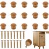 HSYTEK 15 pomelli per mobili, rotondi, in legno, con viti, pomelli per armadi, armadi, vintage, per mobili