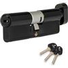 XFORT Colossus Serratura a Cilindro Europeo con Pomello Girevole Nero Opaco 3 Stelle Kitemarked 35EX/35T (70mm), Standard Britannico TS007 Cilindro Anti-Scasso, Serratura per Porta uPVC.