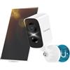 fanxiang 2K Telecamera Magnetica di Sorveglianza Esterno a Batteria con Pannello Solare, WiFi, Rilevamento PIR Persone con Tracciamento, Movimento, Allarme, Visione Notturna a Colori 10m, IP65