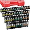 Aurlloct Set di Chiavi a Bussola Esagonali da 1/4, 50 Pezzi, SAE (5/32 - 9/16) e Metriche (4 mm - 15 mm), Bussole a Percussione Lunghe e Corte, per Riparazione Autoveicoli Riparazioni Meccaniche