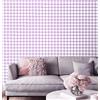 ICYEHAO Carta da Parati Viola,44 x 500cm Carta da Parati Geometrica Viola e Bianca Quadrata Parato Adesivo per Parete Pellicola Adesiva per Mobili,Camera da Letto,Soggiorno,Bagno,Cucina