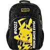 CYPBRANDS-Pokémon-Zaino per la scuola, Zaino, Compatibile con trolley, Materiale scolastico, Zaino, Pikachu, Nero, Prodotto ufficiale