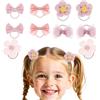 LLOUSSAK 10 pezzi carini elastici per capelli con fiocco, rosa elastici per capelli carini fiori elastici per capelli per bambine e ragazze accessori per bambini