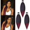 Cybelleza Treccine Capelli Extension Pre Stretched Braiding Hair Pre Allungato Stirato Yaki Professionale Africane Capelli Sintetici Lunghi Sintetici Afro Ombre Crochet 3 Ciocche 65cm Nero&Vino rosso