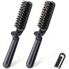 hautllaif 2 spazzole per capelli da viaggio, mini spazzola pieghevole per capelli, con setole di cinghiale, portatile, strumento per lo styling dei capelli, per donne e uomini
