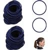 Fadbudss 100 elastici per capelli, sottili da 2 mm, senza cuciture, per capelli fini, resistenti e piccoli, senza metallo, elastici delicati senza danni, non si strappano, per donne, ragazze e bambini (blu