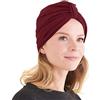CHARM Paraorecchie Donna E Fascia Per Capelli Con Nodo Ampia 2 in 1, Copricapo Invernale, Turbante Chemio E Fascia Capelli Skincare Scalda Orecchie Rosso Vino