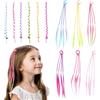 ZEMINRI 12 Pezzi Treccine Capelli Bambina Carino Extension Capelli per Tutti i Tipi di Capelli Non Danneggia Hair Tinsel Accessori per Fare Trecce Colorati Hair Extensions per Ragazze (Colorato)