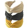 HUANMAYE 3PCS Fasce per capelli da donna Boho Wrap Tie Fashion Fasce per capelli elastiche Sciarpa per capelli Pretty Bow Tie Fasce per capelli Wide Alice per donne Uk e ragazze (SolidDE)